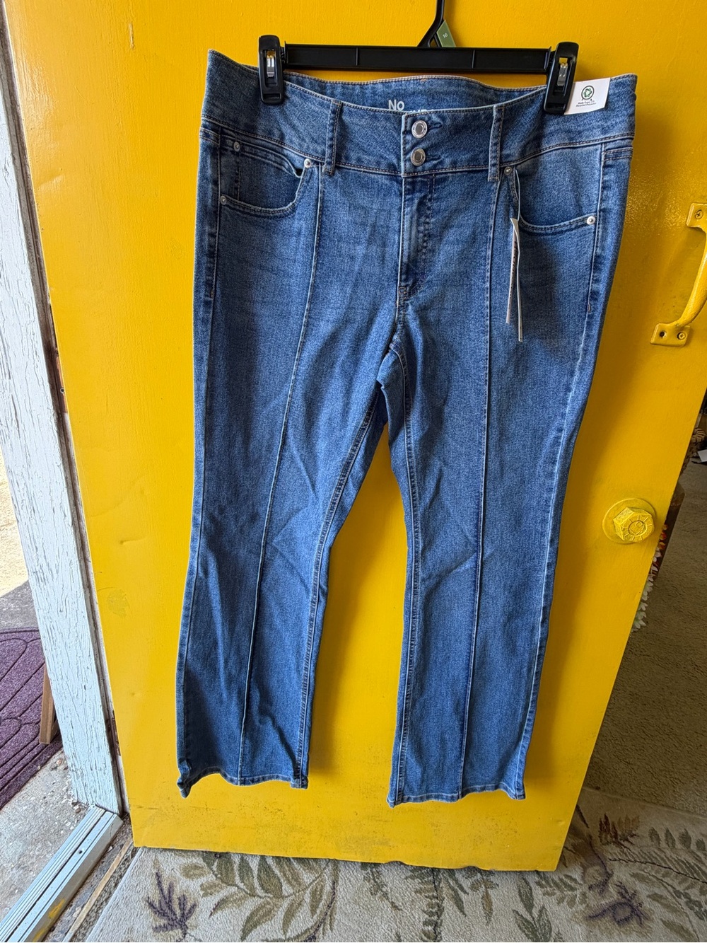 No Boundaries Blue Flare Jeans with Front Seams